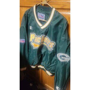 Vintage Mens Green Bay Packers Football Size Large Starter Pullover Jacket